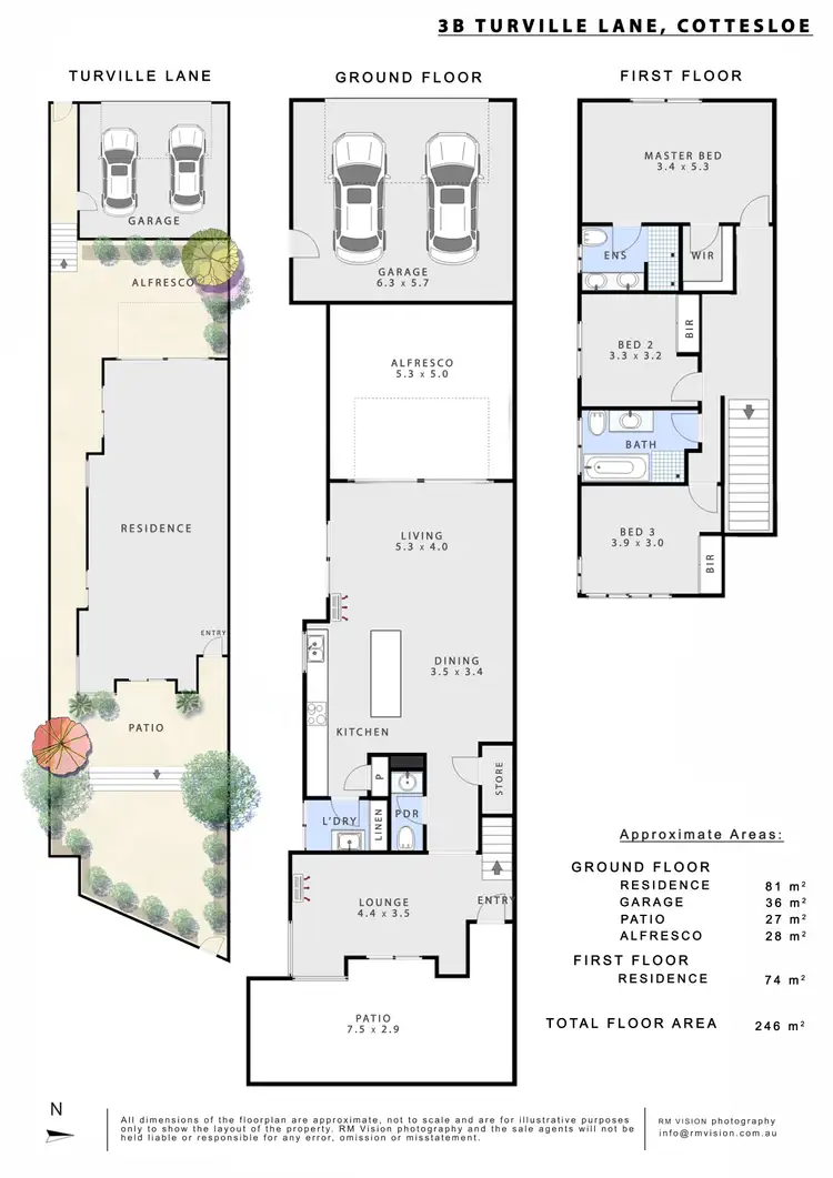 Floorplan of Homely house listing, 3B Turville Lane, Cottesloe WA 6011