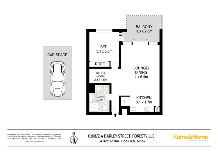 Floorplan of Homely apartment listing, C108/2-4 Darley Street, Forestville NSW 2087