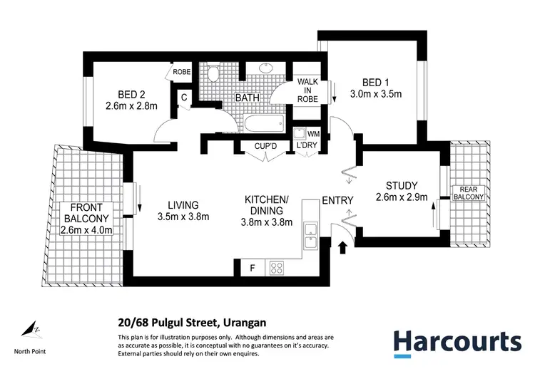 Floorplan of Homely unit listing, 20/68 Pulgul Street, Urangan QLD 4655