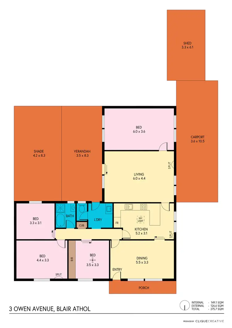 Floorplan of Homely house listing, 3 Owen Avenue, Blair Athol SA 5084