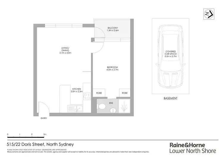 Floorplan of Homely apartment listing, 515/22 Doris Street, North Sydney NSW 2060