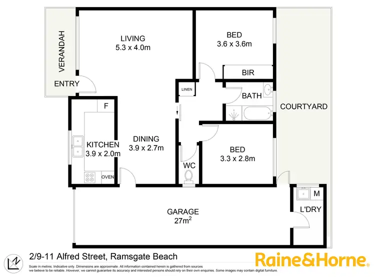 Floorplan of Homely villa listing, 2/9-11 Alfred Street, Ramsgate Beach NSW 2217