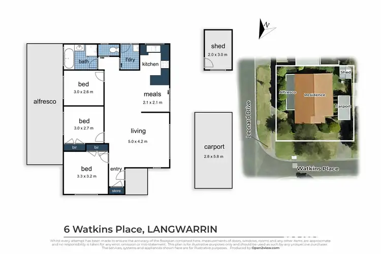 Floorplan of Homely house listing, 6 Watkins Place, Langwarrin VIC 3910
