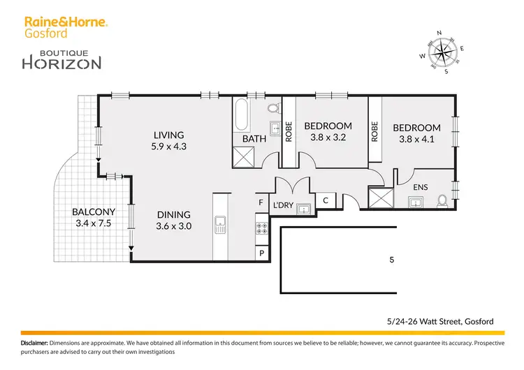 Floorplan of Homely apartment listing, 5/24-26 Watt Street, Gosford NSW 2250