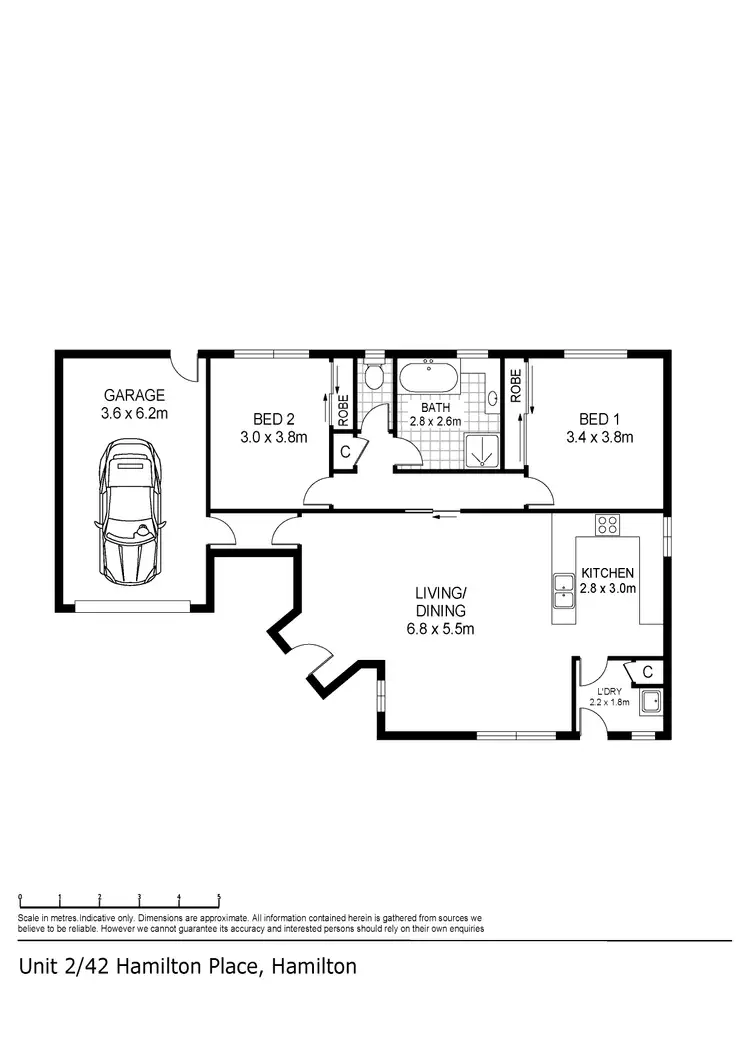 Floorplan of Homely unit listing, 2/42 Hamilton Place, Hamilton VIC 3300