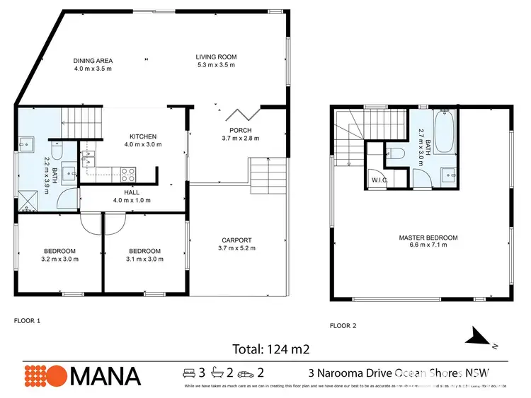 Floorplan of Homely house listing, 3 Narooma Dr, Ocean Shores NSW 2483