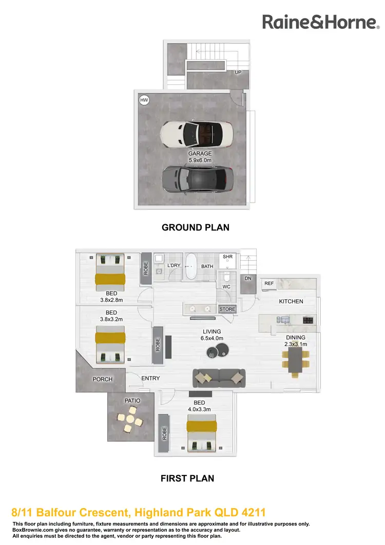 Floorplan of Homely townhouse listing, 8/11 Balfour Crescent, Highland Park QLD 4211