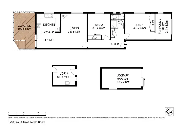 Floorplan of Homely apartment listing, 3/66 Blair Street, North Bondi NSW 2026