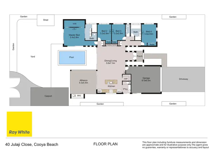 Floorplan of Homely house listing, 40 Julaji Close, Cooya Beach QLD 4873