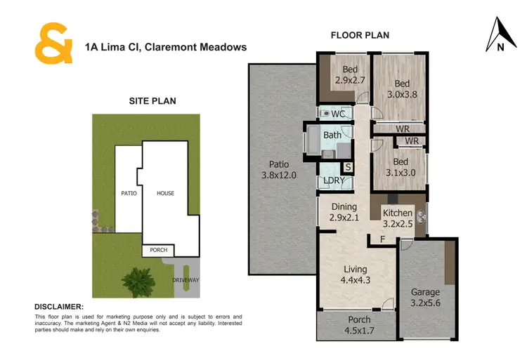 Floorplan of Homely semi-detached listing, 1A Lima Close, Claremont Meadows NSW 2747