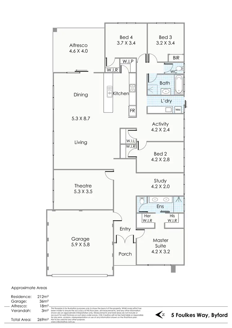 Floorplan of Homely house listing, 5 Foulkes Way, Byford WA 6122