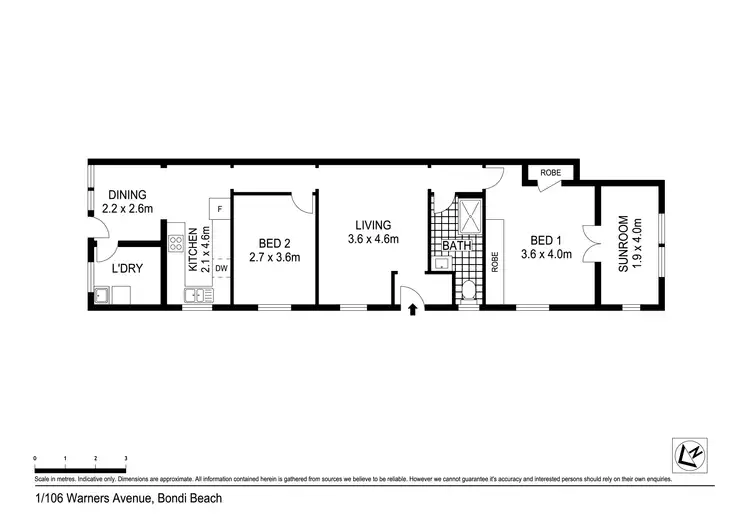 Floorplan of Homely apartment listing, 1/106 Warners Avenue, Bondi Beach NSW 2026