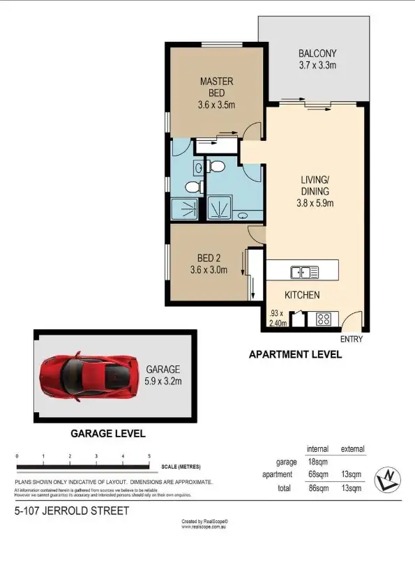 Floorplan of Homely apartment listing, 5/107 Jerrold Street, Sherwood QLD 4075