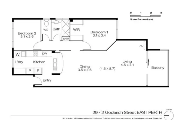 Floorplan of Homely unit listing, 29/2 Goderich Street, East Perth WA 6004