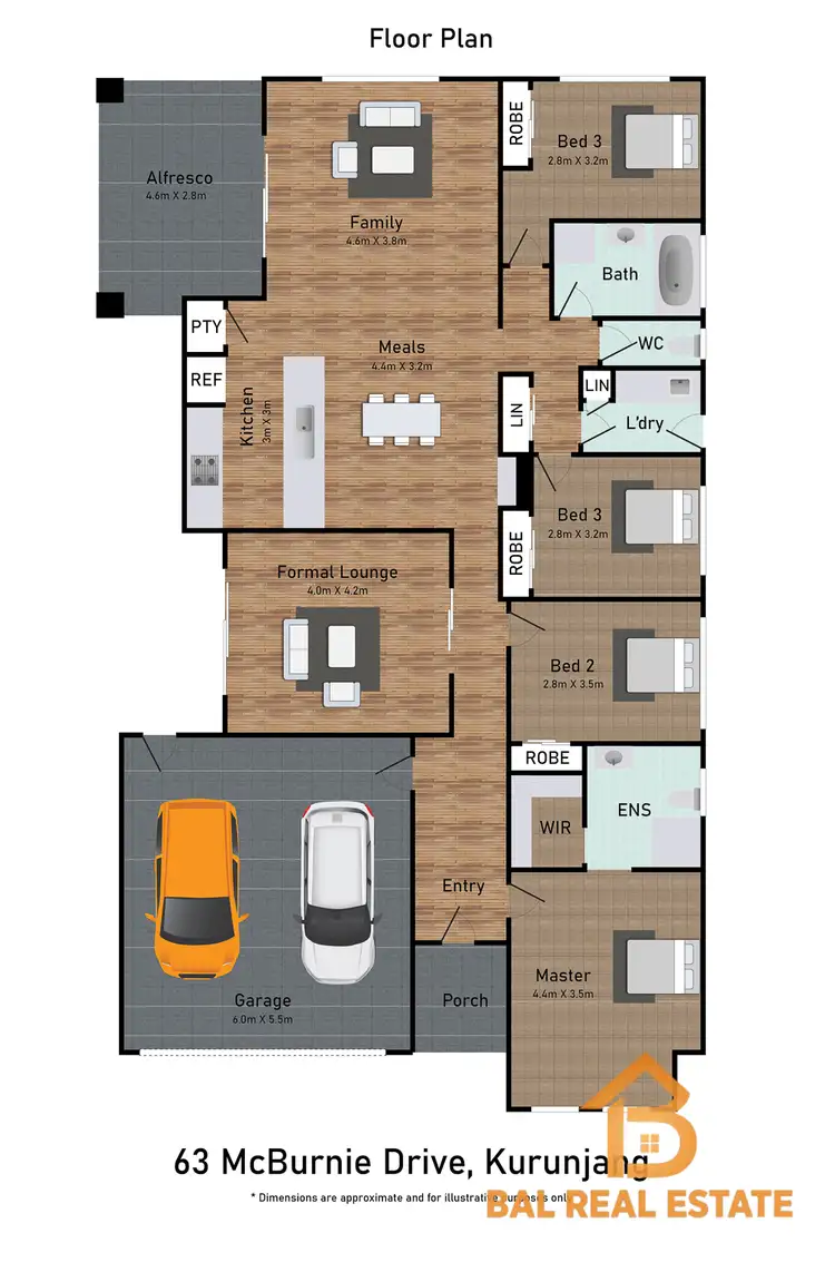 Floorplan of Homely house listing, 63 Mcburnie Drive, Kurunjang VIC 3337