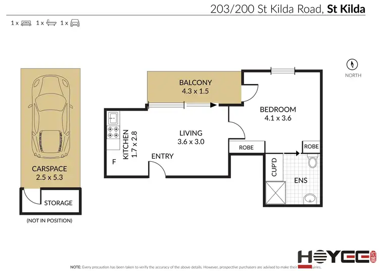 Floorplan of Homely apartment listing, 203/200 St Kilda Road, St Kilda VIC 3182