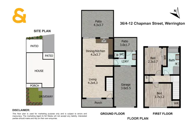 Floorplan of Homely townhouse listing, 36/4-12 Chapman Street, Werrington NSW 2747