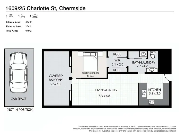 Floorplan of Homely unit listing, 1609/25 Charlotte Street, Chermside QLD 4032