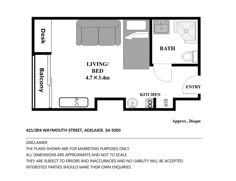 Floorplan of Homely apartment listing, 421/304 Waymouth Street, Adelaide SA 5000