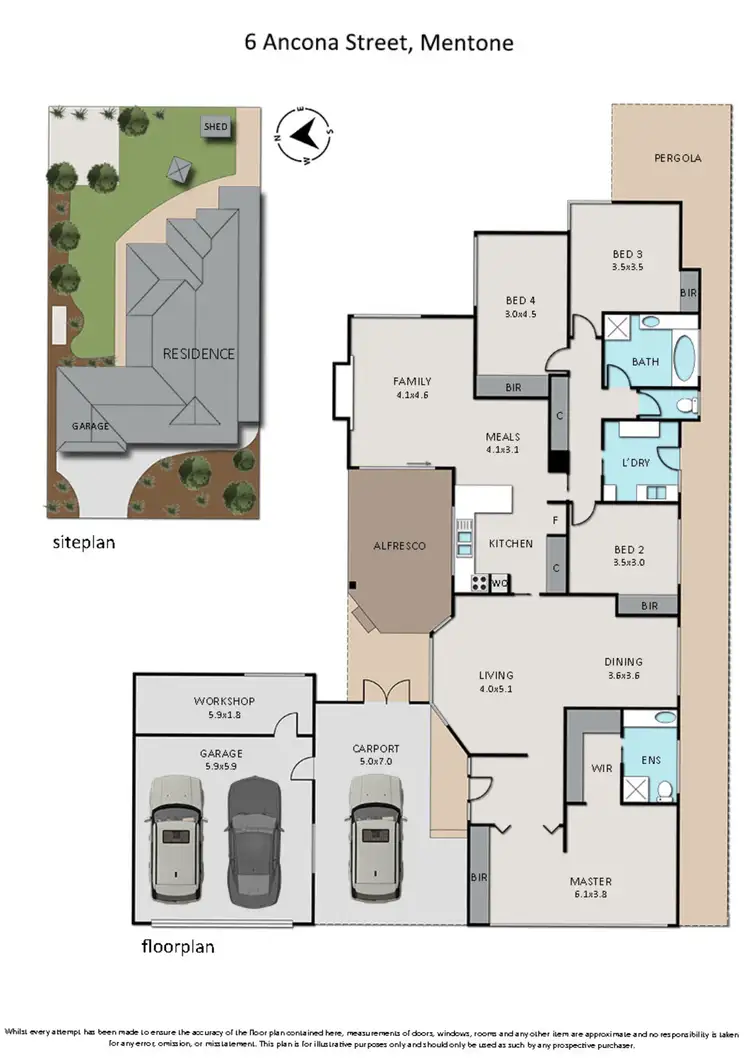 Floorplan of Homely house listing, 6 Ancona Street, Mentone VIC 3194