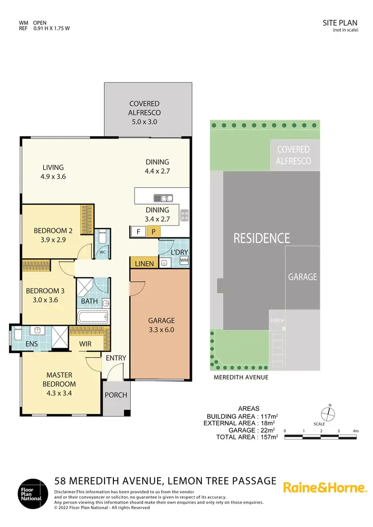 Floorplan of Homely semi-detached listing, 58 Meredith Avenue, Lemon Tree Passage NSW 2319