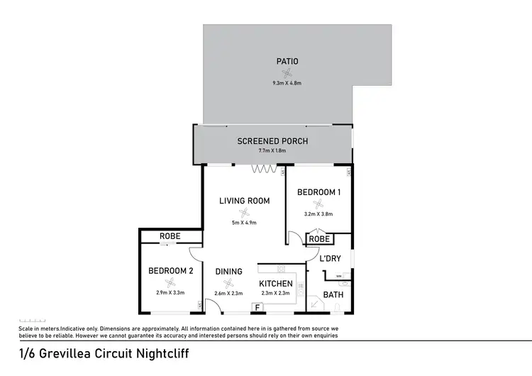 Floorplan of Homely unit listing, 1/6 Grevillea Circuit, Nightcliff NT 810