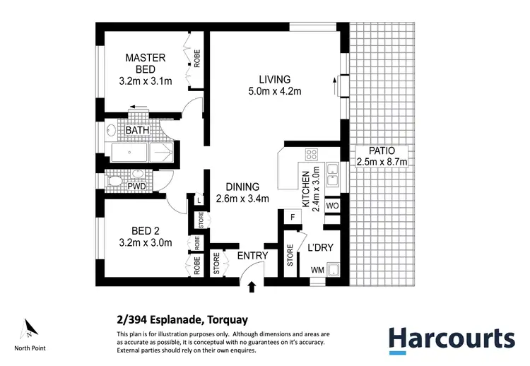Floorplan of Homely unit listing, 2/394 Esplanade, Torquay QLD 4655