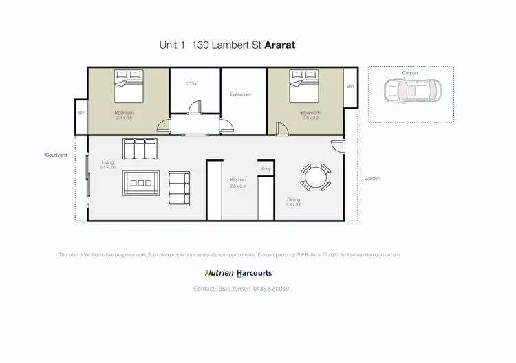 Floorplan of Homely unit listing, 1/130 Lambert Street, Ararat VIC 3377
