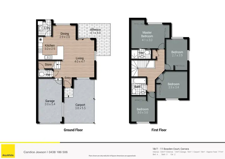 Floorplan of Homely townhouse listing, 18/7 Bowden Court, Nerang QLD 4211