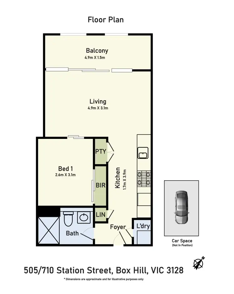 Floorplan of Homely apartment listing, 505/710 Station Street, Box Hill VIC 3128
