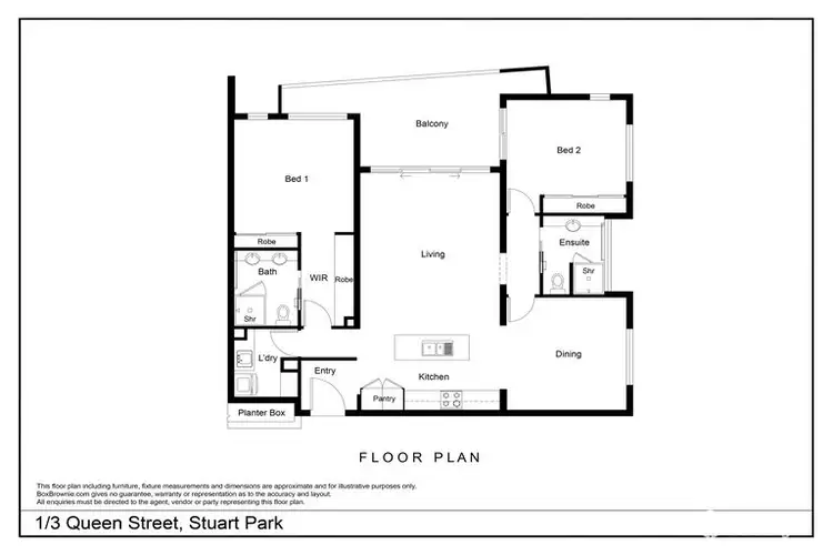 Floorplan of Homely apartment listing, 1/3 Queen Street, Stuart Park NT 820