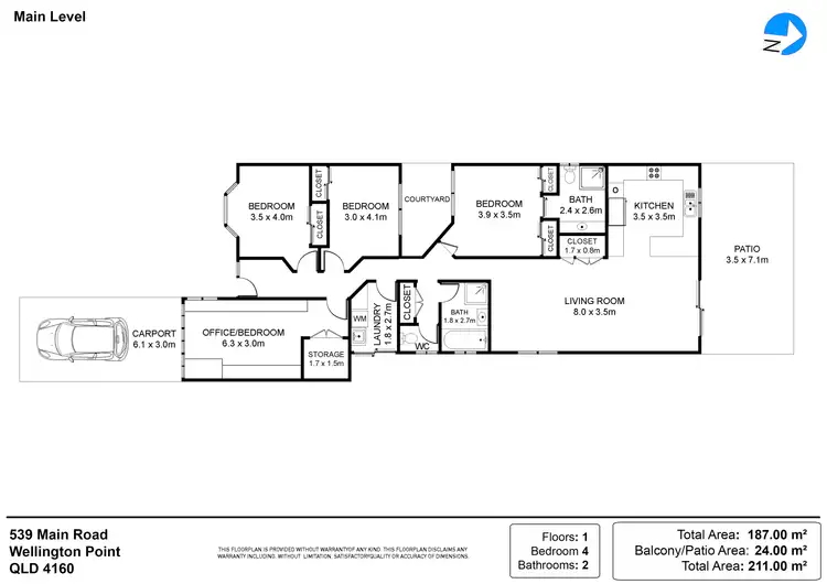 Floorplan of Homely house listing, 539 Main Road, Wellington Point QLD 4160