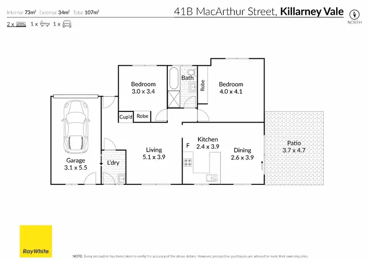 Floorplan of Homely villa listing, 41B Macarthur Street, Killarney Vale NSW 2261