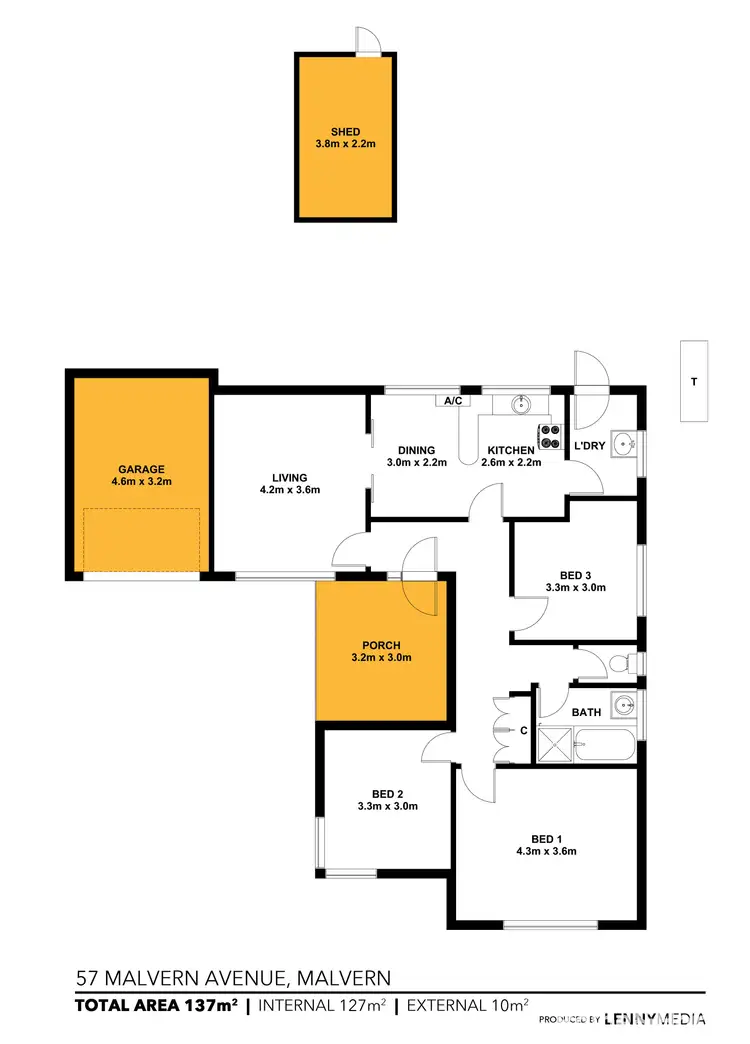 Floorplan of Homely house listing, 57 Malvern Avenue, Malvern SA 5061