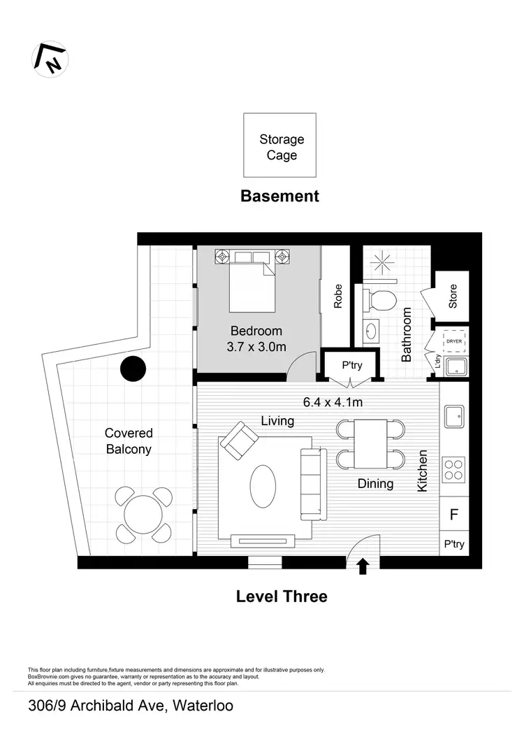 Floorplan of Homely apartment listing, 306/9 Archibald Avenue, Waterloo NSW 2017