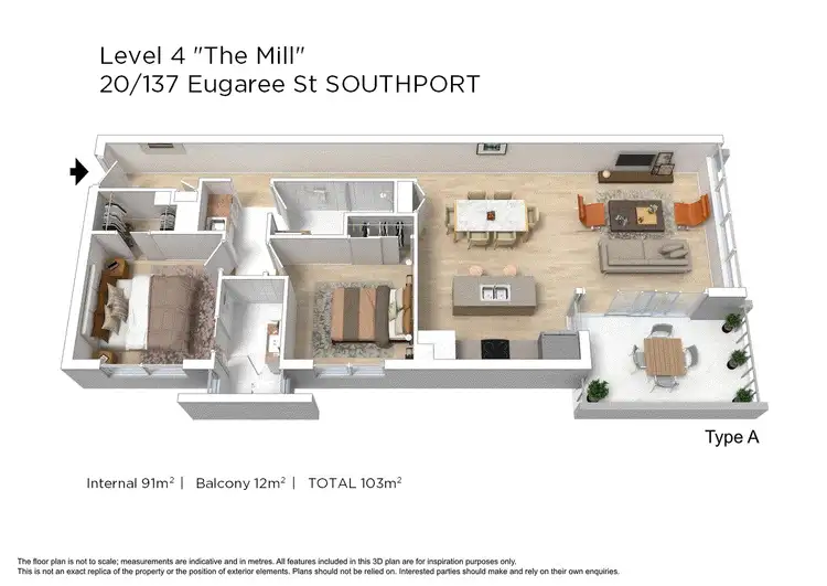 Floorplan of Homely apartment listing, 20/137 Eugaree Street, Southport QLD 4215