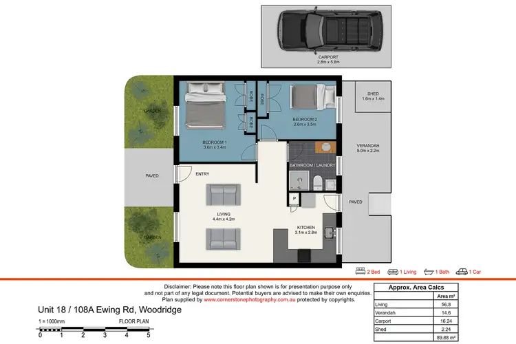 Floorplan of Homely unit listing, 18/108a Ewing Road, Woodridge QLD 4114