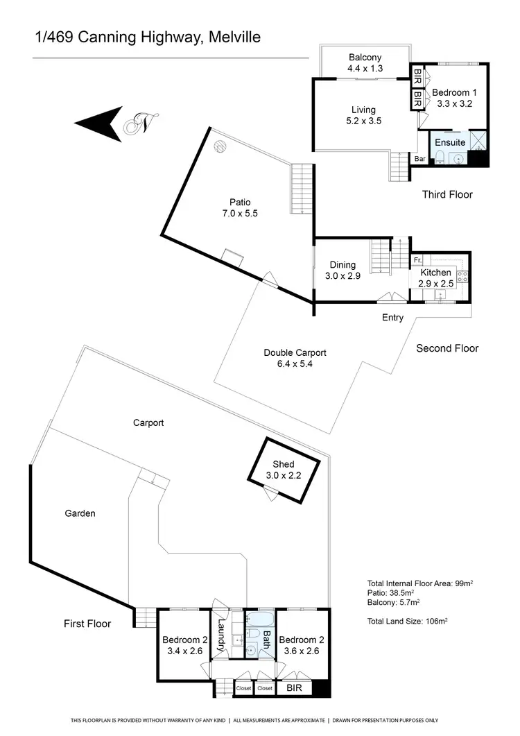 Floorplan of Homely villa listing, 1/469 Canning Highway, Melville WA 6156
