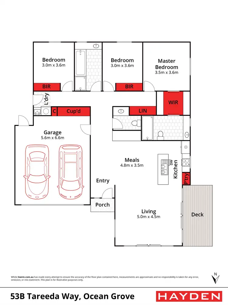 Floorplan of Homely townhouse listing, 53b Tareeda Way, Ocean Grove VIC 3226