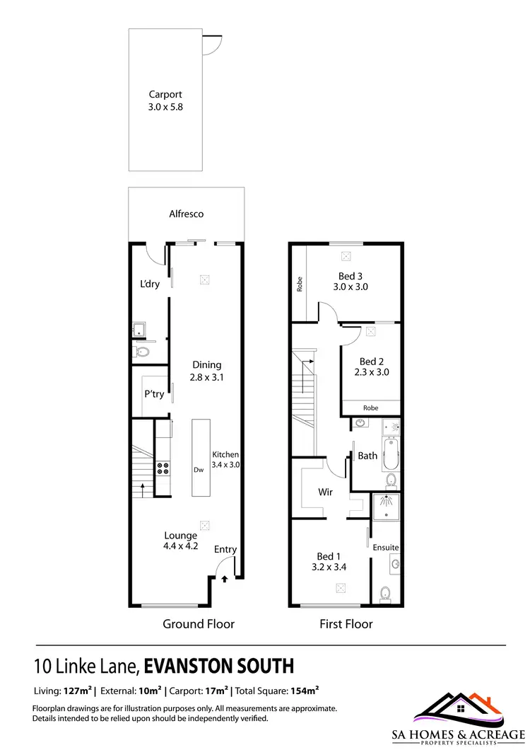 Floorplan of Homely house listing, 10 Linke Lane, Evanston South SA 5116
