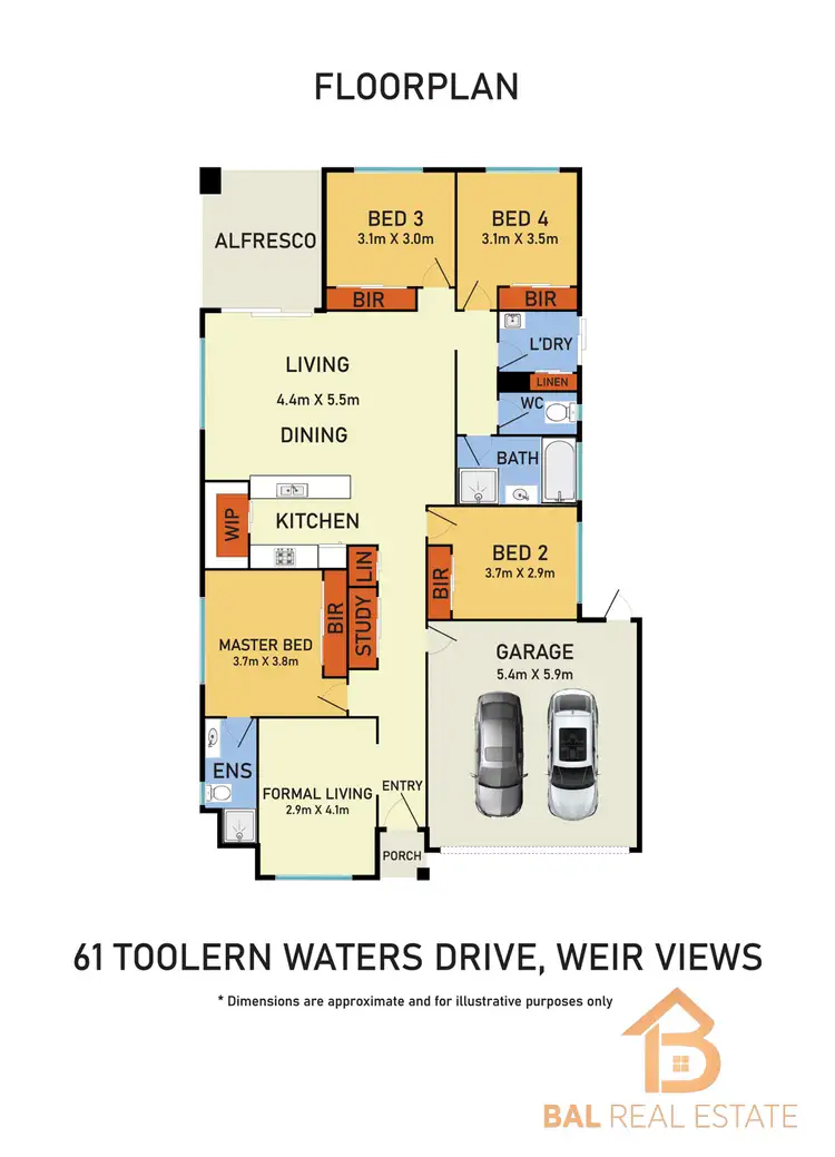 Floorplan of Homely house listing, 61 Toolern Waters Drive, Weir Views VIC 3338