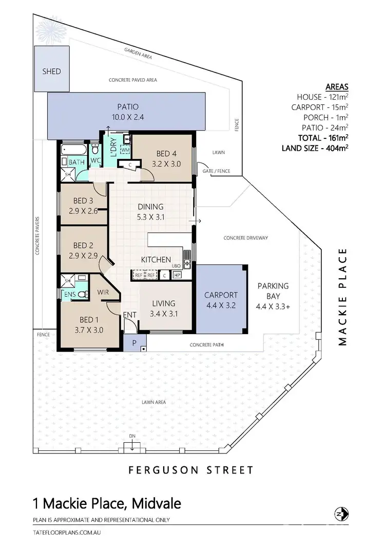 Floorplan of Homely house listing, 1 Mackie Place, Midvale WA 6056