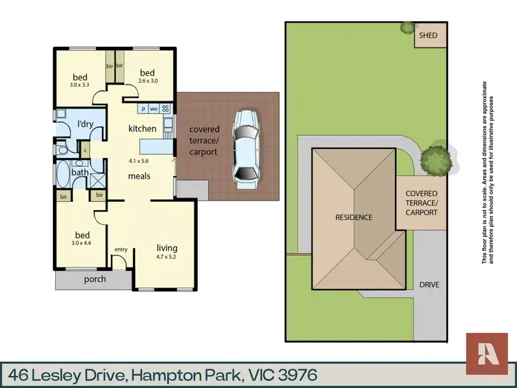 Floorplan of Homely house listing, 46 Lesley Drive, Hampton Park VIC 3976