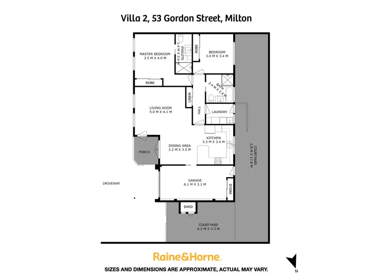 Floorplan of Homely semi-detached listing, 2/53 Gordon Street, Milton NSW 2538