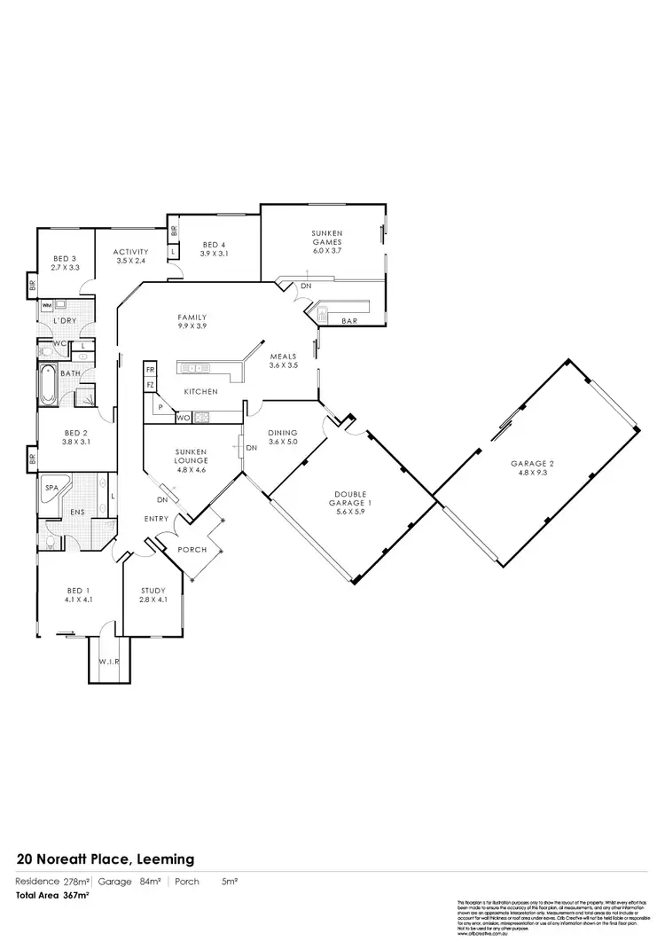 Floorplan of Homely house listing, 20 Noreatt Place, Leeming WA 6149