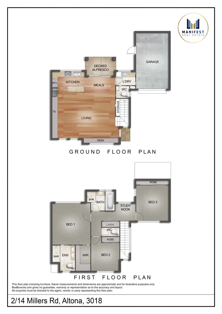 Floorplan of Homely townhouse listing, 2/14 Millers Road, Seaholme VIC 3018