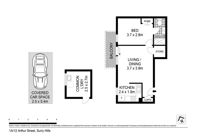 Floorplan of Homely apartment listing, 1A/12 Arthur Street, Surry Hills NSW 2010