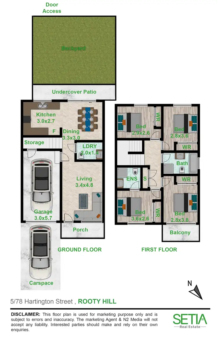 Floorplan of Homely townhouse listing, 5/78 Hartington Street, Rooty Hill NSW 2766