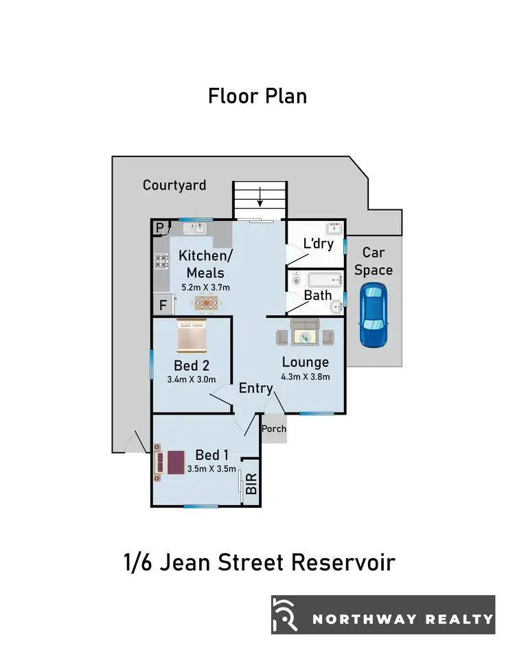 Floorplan of Homely house listing, 1/6 Jean Street, Reservoir VIC 3073