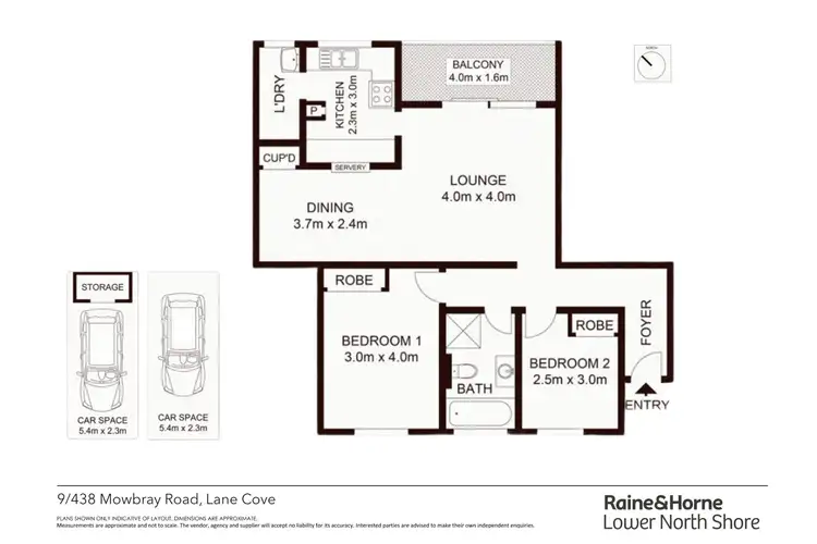 Floorplan of Homely apartment listing, 9/438 Mowbray Road, Lane Cove NSW 2066
